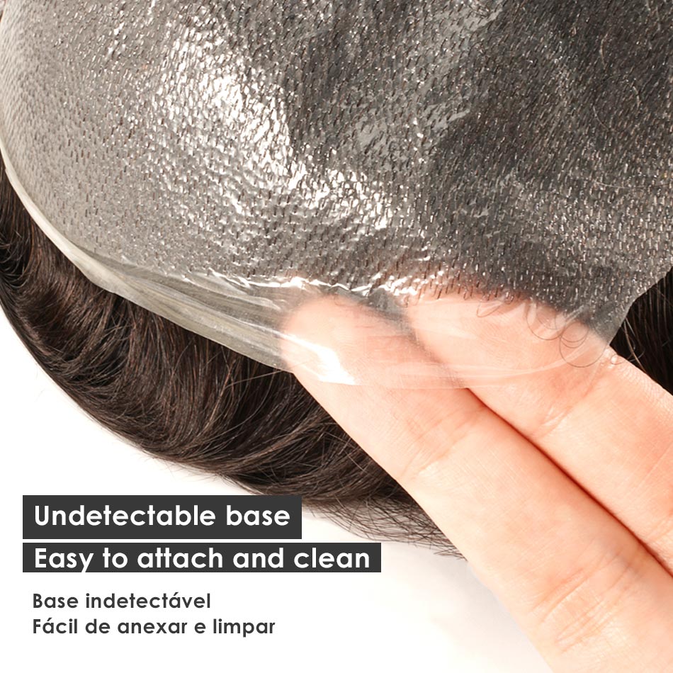 Nam Bộ Tóc Giả Tóc Toupee 0.02-0.04Mm Siêu Mỏng Da Người Mao Mạch Chân Giả Tự Nhiên Bộ Tóc Giả Nam Thay Thế Hệ Thống đơn Vị