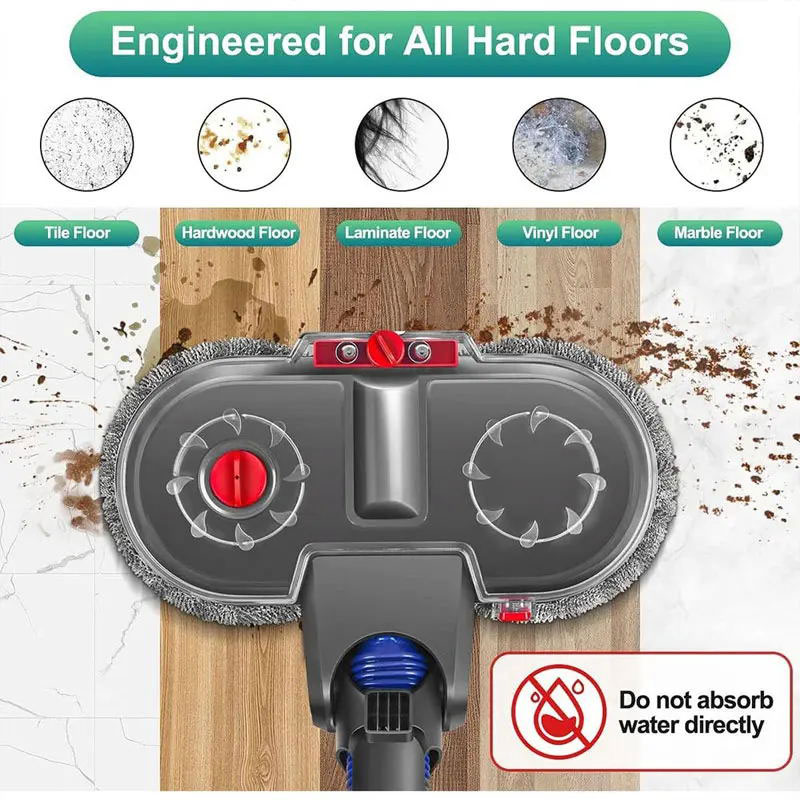 Spazzola elettrica per mop per Dyson V7 V8 V10 V11 V15 aspirapolvere con serbatoio dell'acqua staccabile panno mop accessori pezzi di ricambio
