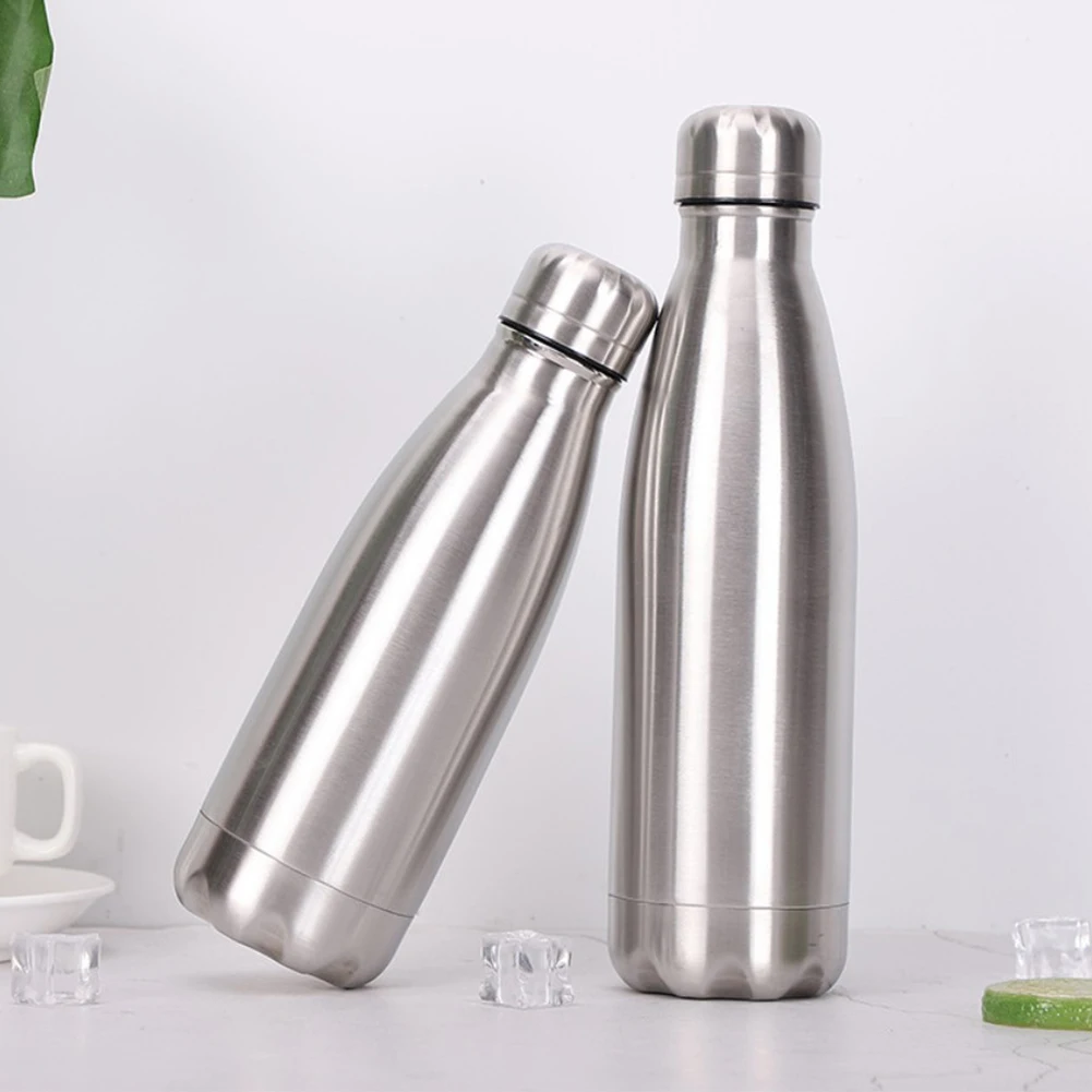 Bottiglia di acqua esterna portatile da 750/1000 ml Bottiglia di acqua calda fredda a parete singola in acciaio inossidabile per uso alimentare