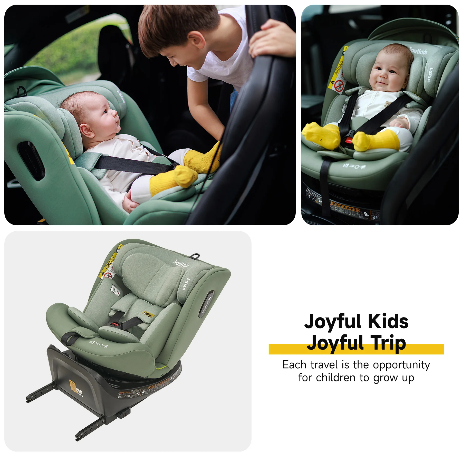 Jovikids Ranger 360 °   Siège auto pour bébé avec jambe de soutien pivotante taille i 40-150 cm
