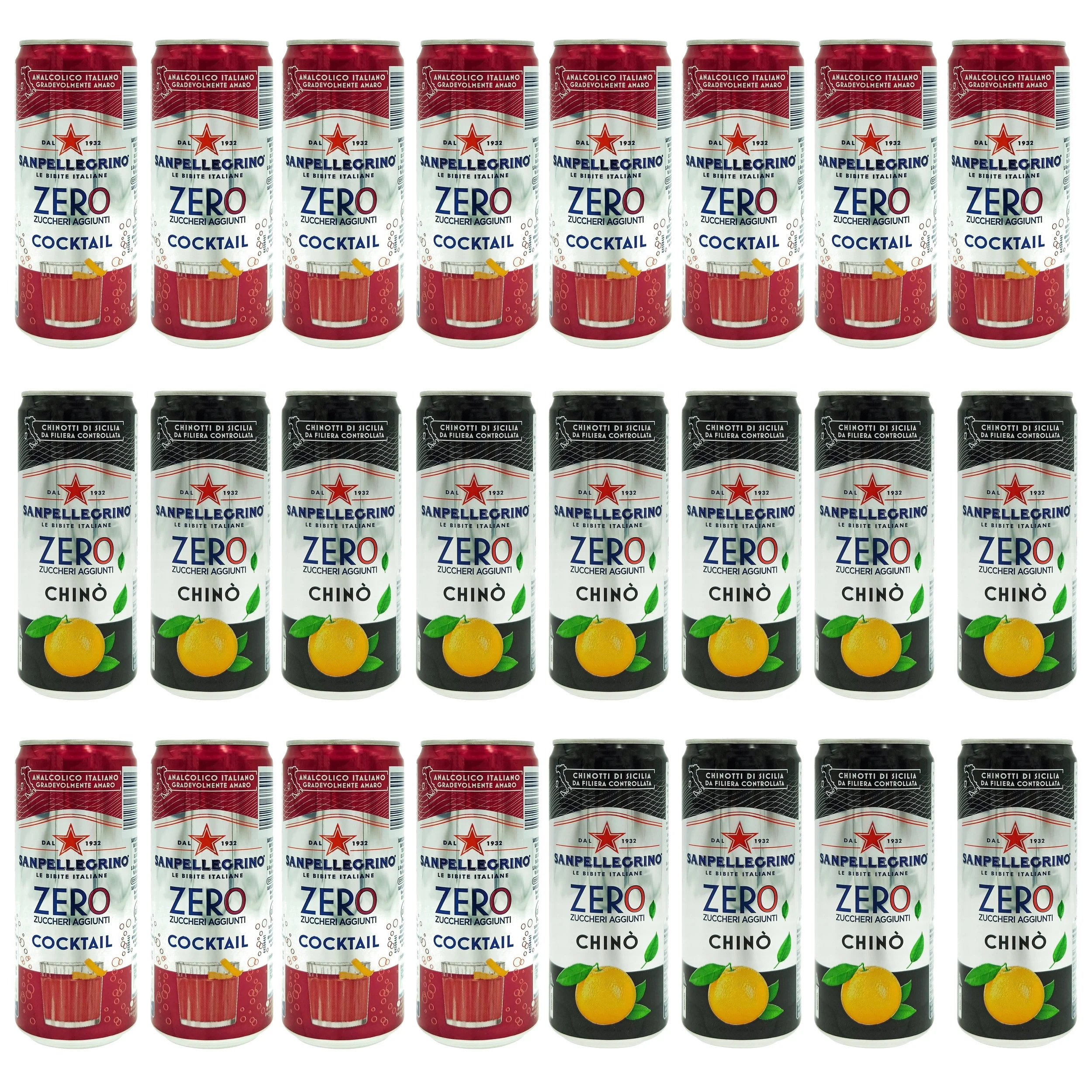 Napój SAN PELLEGRINO Chino Cocktail Zero kcal mix 24x 300 ml
