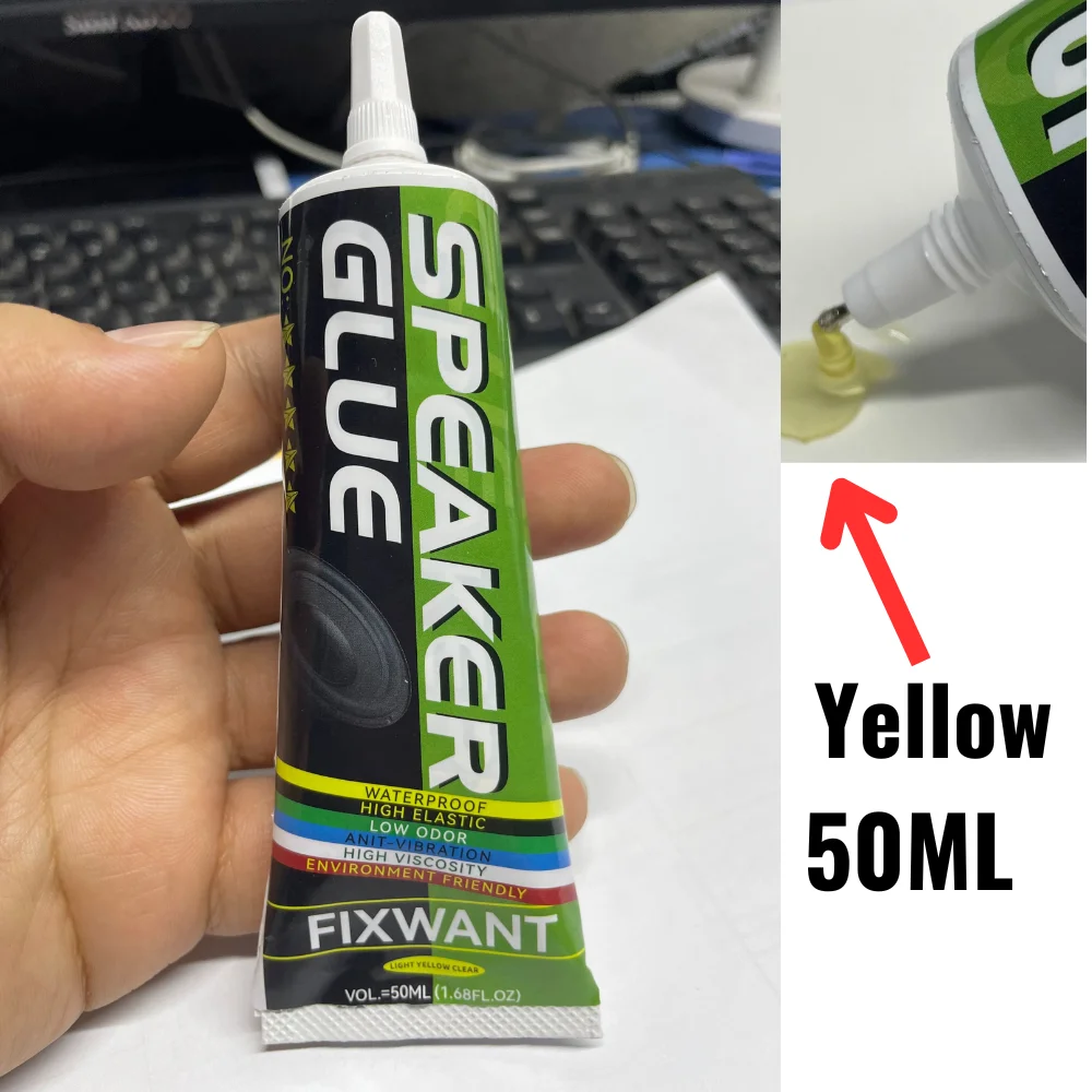 Loud Speaker Repair Glue Foam Side Dust Cap Rubber Edge Cone Basin Strong Adhesive 15/25/50ML Black / Yellow