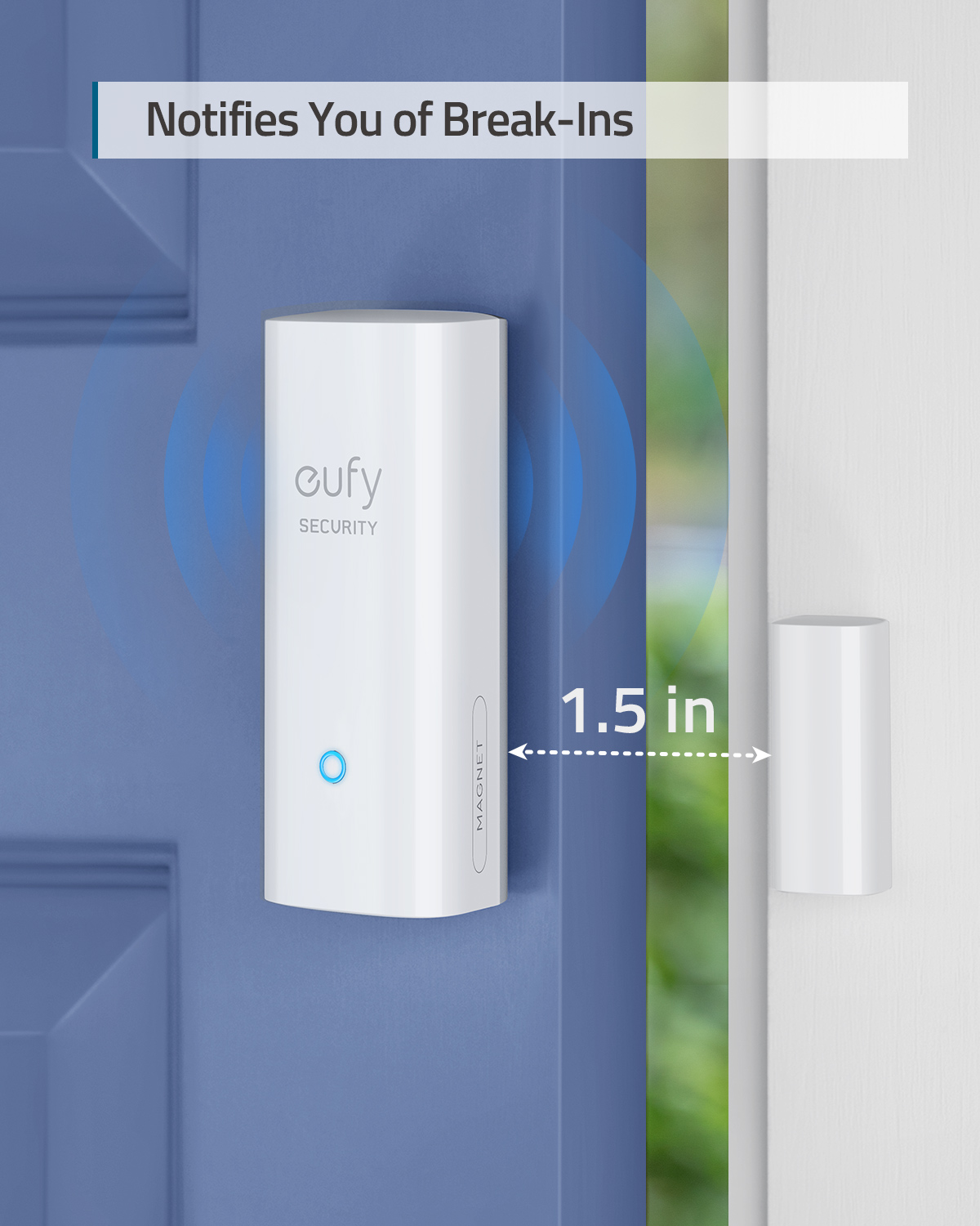 eufy เซ็นเซอร์ประตูหน้ารักษาความปลอดภัยตรวจจับ Windows บ้านอัจฉริยะส่งสัญญาณทริกเกอร์บริการป้องกันตลอด 24 ชั่วโมงทุกวันต้องใช้ฐานในบ้าน