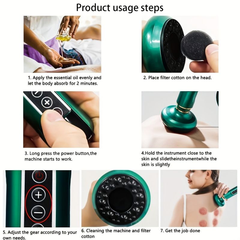 12-Level Electric Vacuum Cupping Massager - Body Scraping Tool