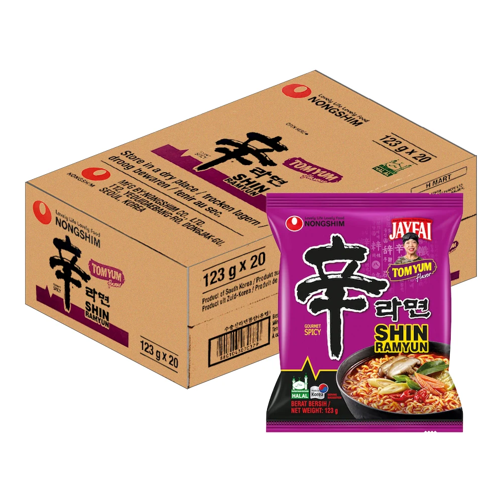 Nongshim Shin Korean Instant Ramen Ramyun [New Flavour] Tom Yum Flavour Pack of 20 x 120g