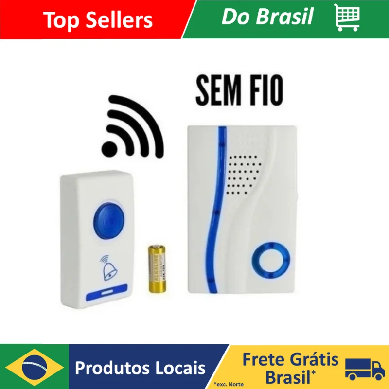 Campainha Sem Fio A Prova D'água 100m Residencial Comercial