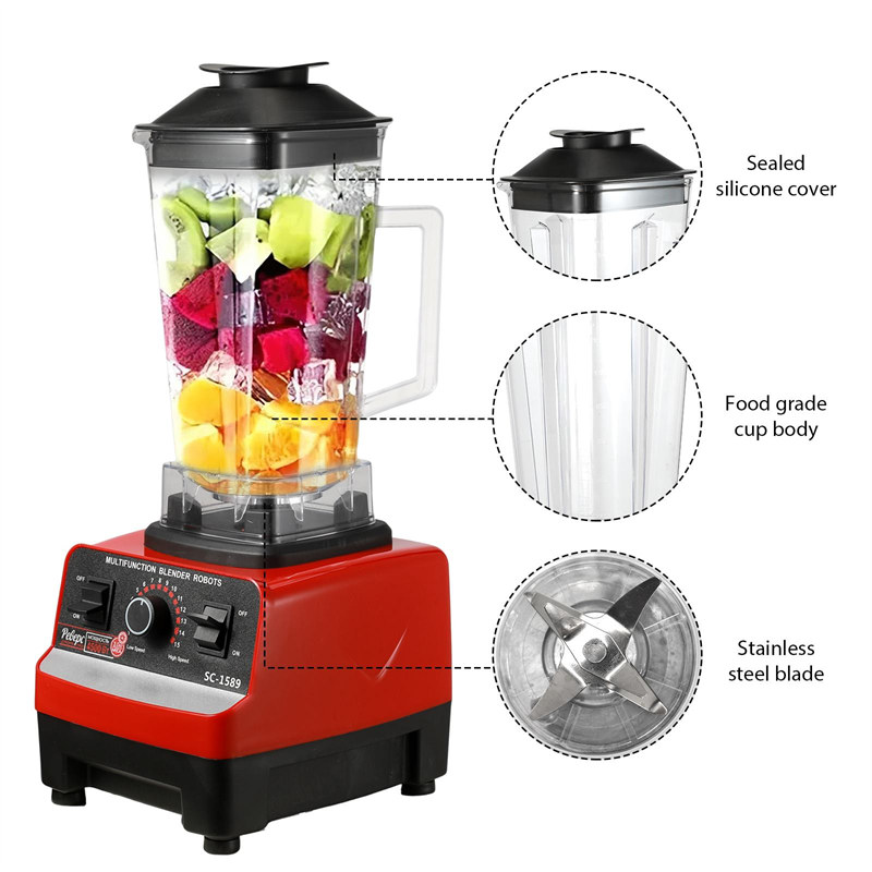 2000W Krachtige Blender Mixer Juicer Smoothie Maker Tafel Blenders Container Baby Food Processor Blender Mixer Mixer Voor Ijs Notenfruit