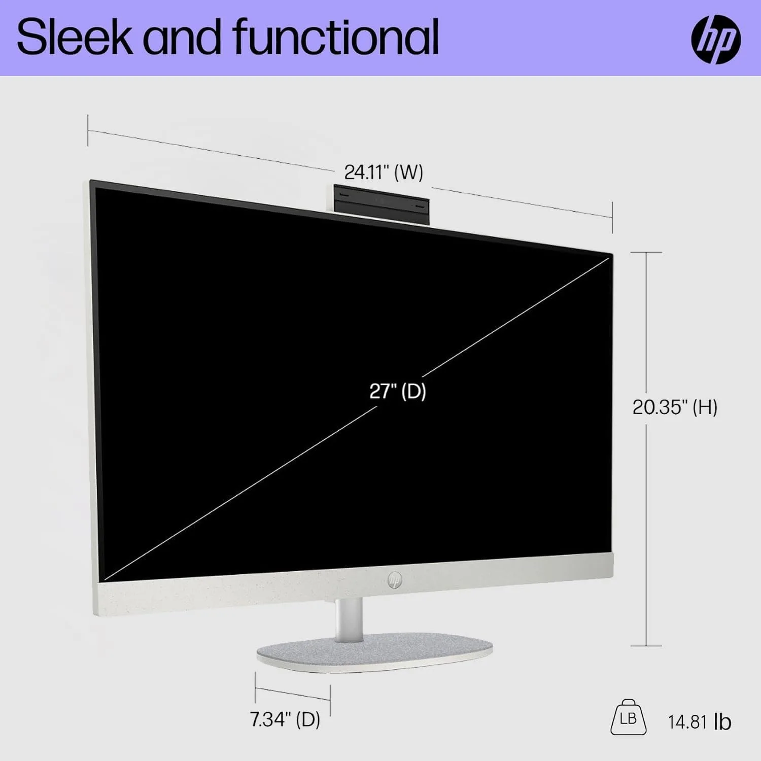 HP 27" All-in-One Touchscreen Desktop,Intel Ultra 7-155U,64GB DDR5 RAM,4TB SSD,Adjustable Height,WiFi 6,Windows 11 Home,White