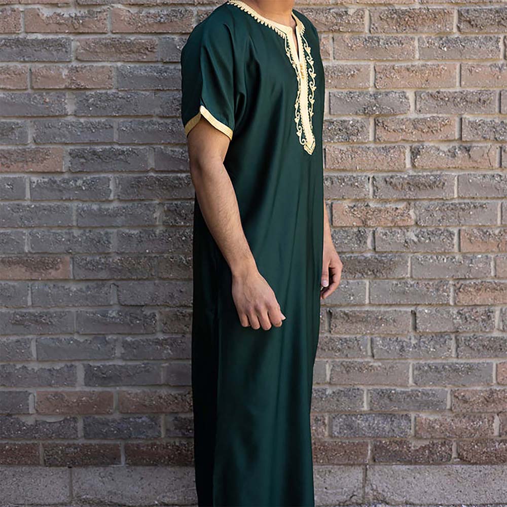 男性用エスニック刺繍長袖衣類,モロッコのガンドウラ,イスラム教徒のカフタン,ラマダンの祈り,伝統的なカフタン,新しい2022, 2024