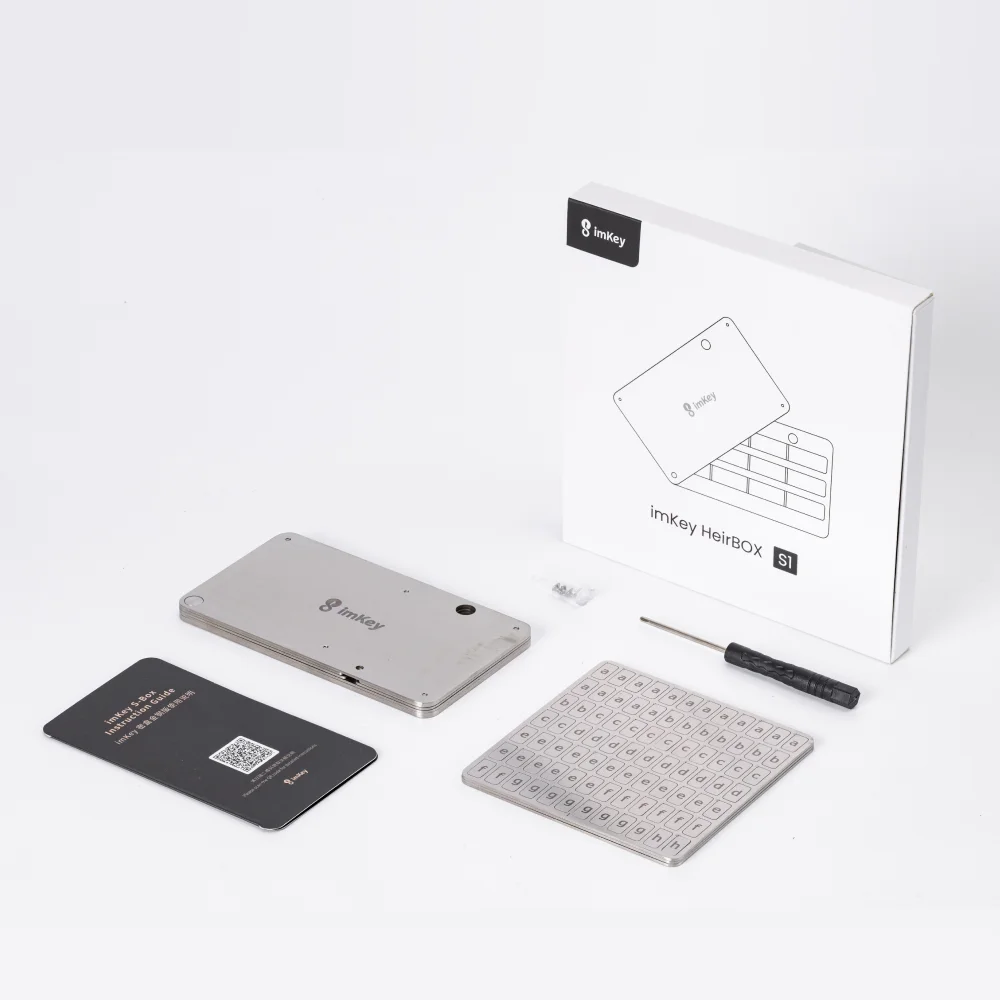 ImKey-s1 Mnemonic Seed Phrase Metal Plate Backup Saver 24 Word Crypto Assets Recovery Phrase Storage Kit