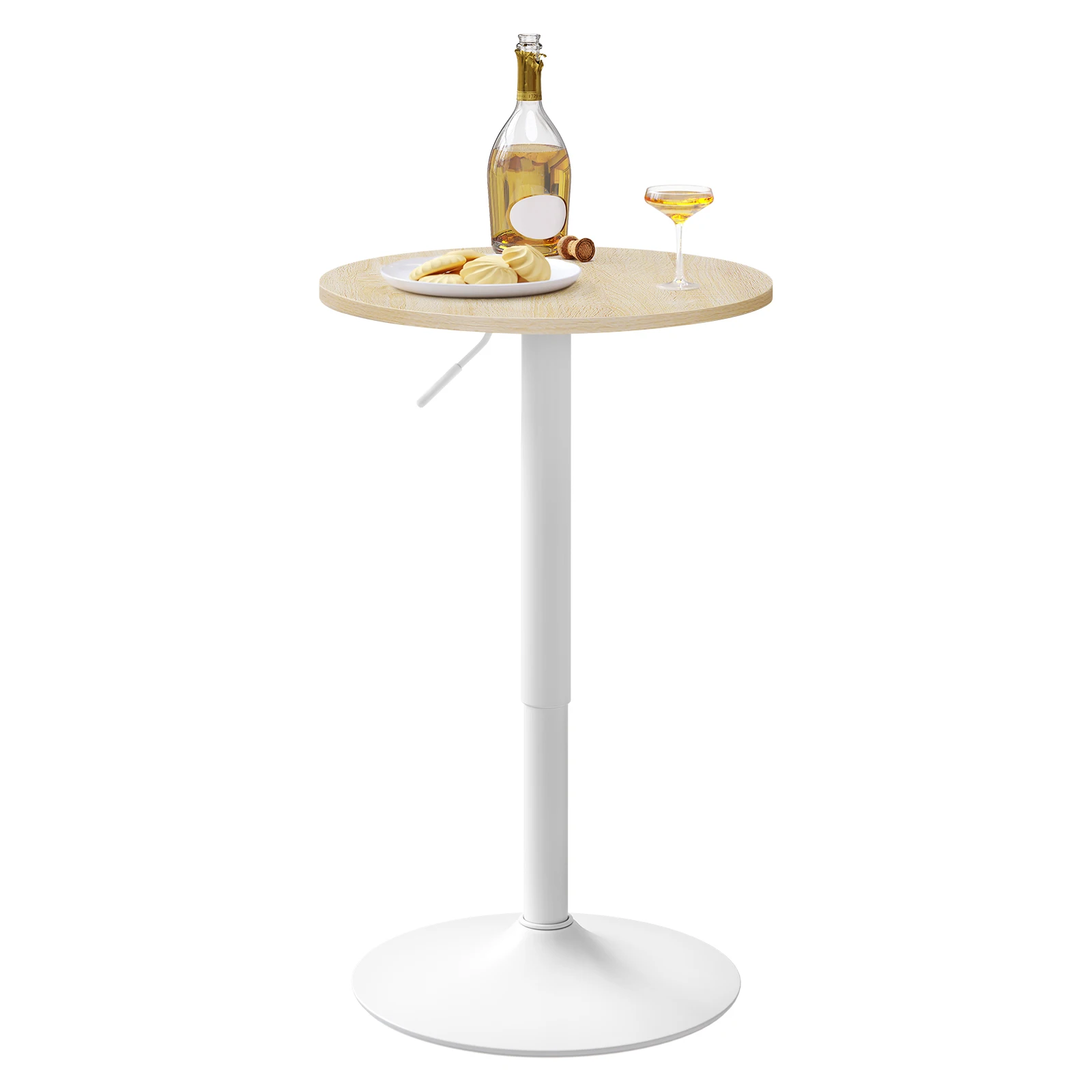 WOLTU 360 °   Tavolo da bar girevole con piano rotondo Tavolino da bistrot da cucina regolabile in altezza per sala da pranzo con balcone e reception