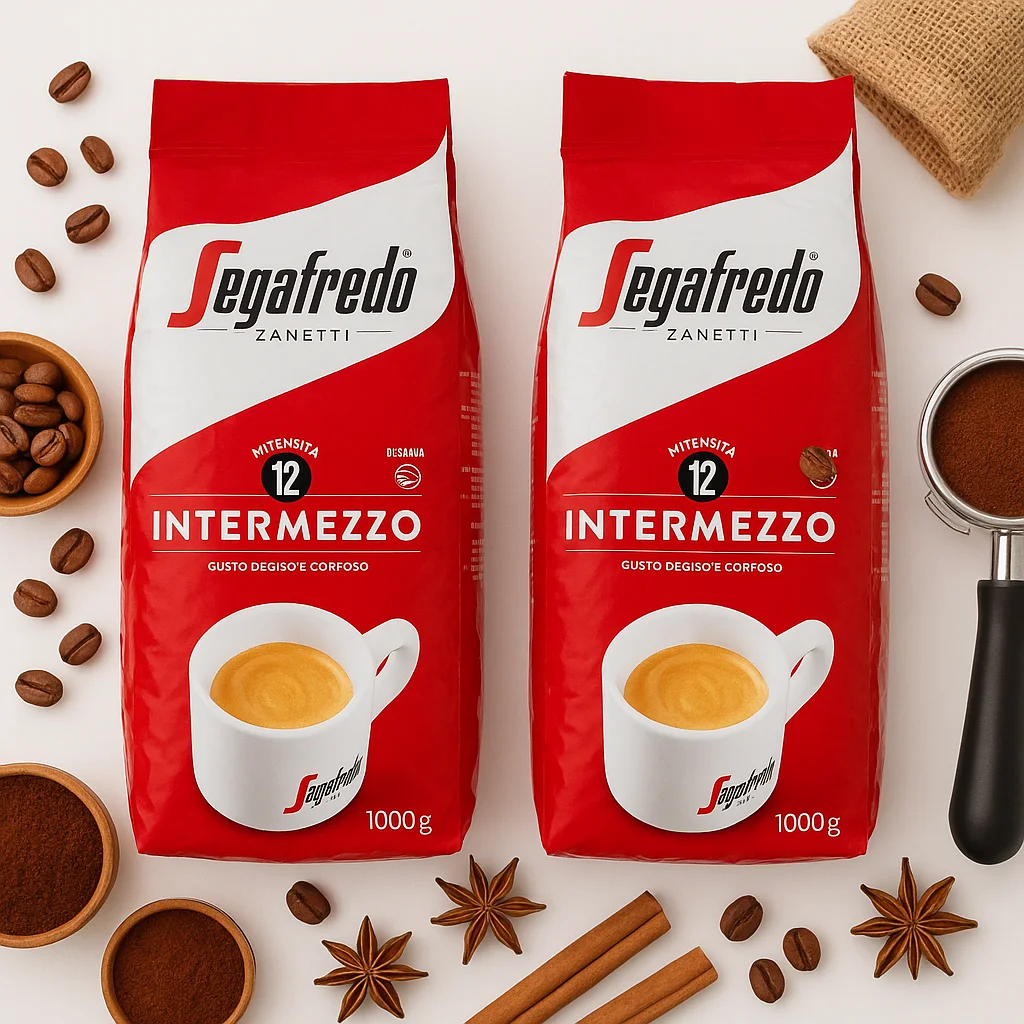 Kawa Intermezzo Grani świeża naturalna Arabica (60%) oraz Robusta (40%) 2x1kg - Segafredo