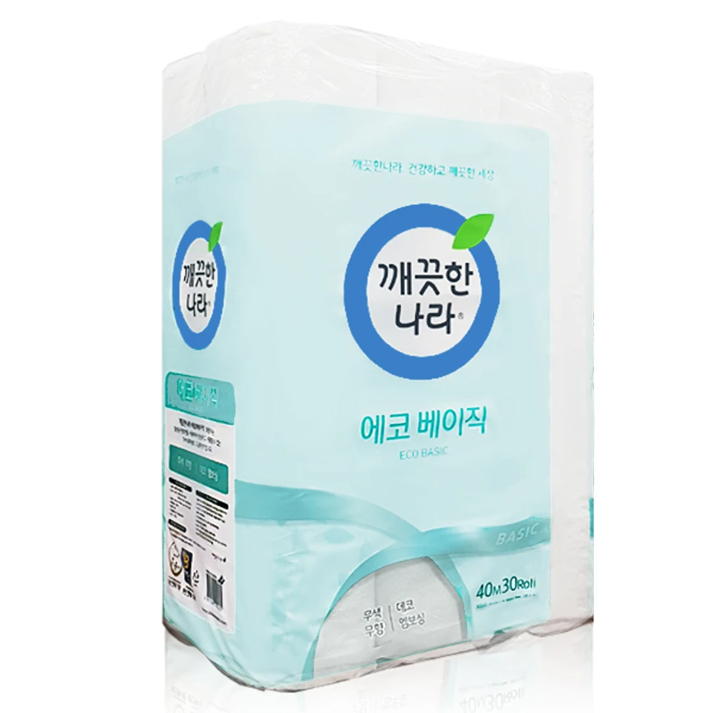 깨끗나라 베이직 40m 2겹 30롤 화장지 두루마리 휴지