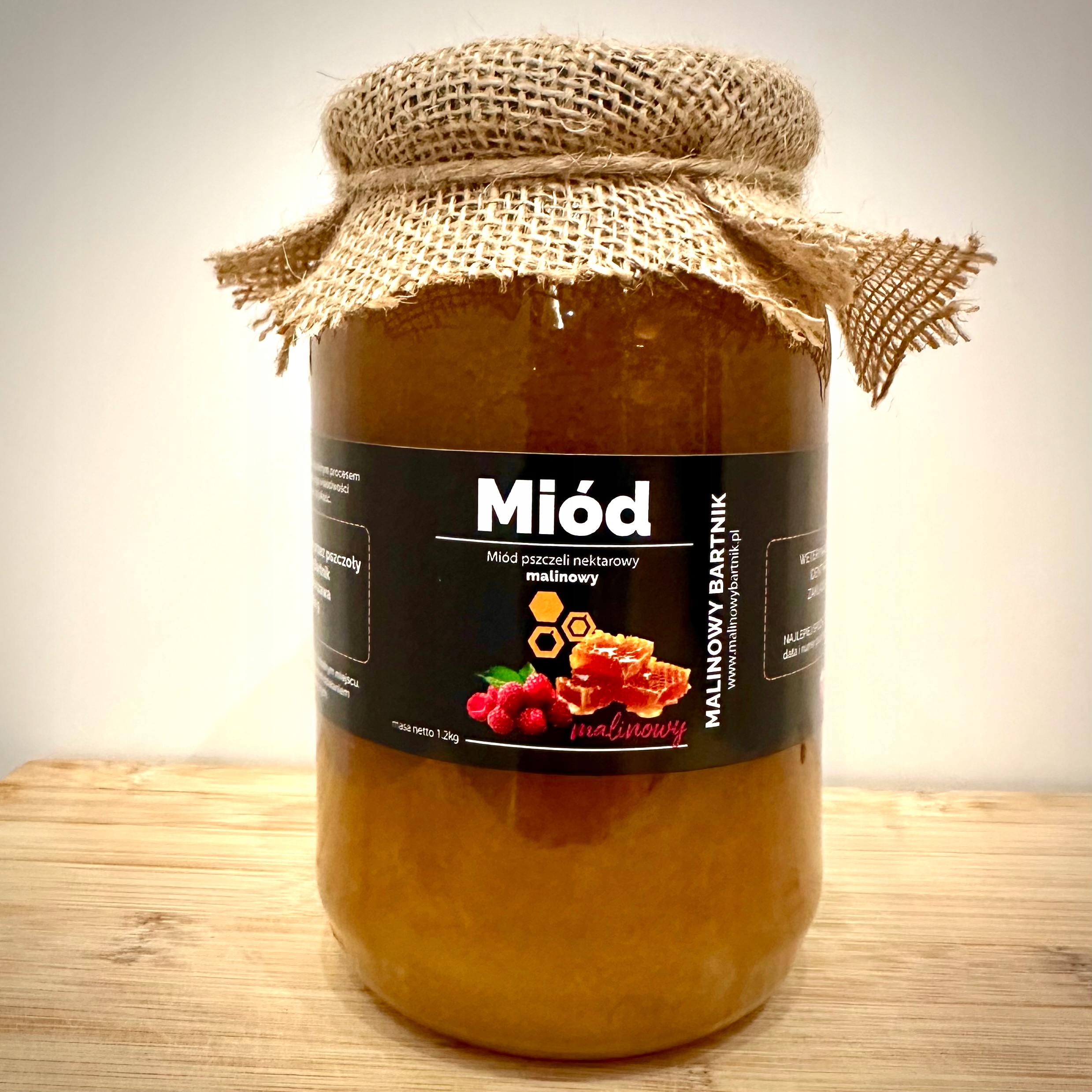 MIÓD Malinowy z kwiatów Malin 1.2kg Polska Pasieka-Na przeziębienie i grypę