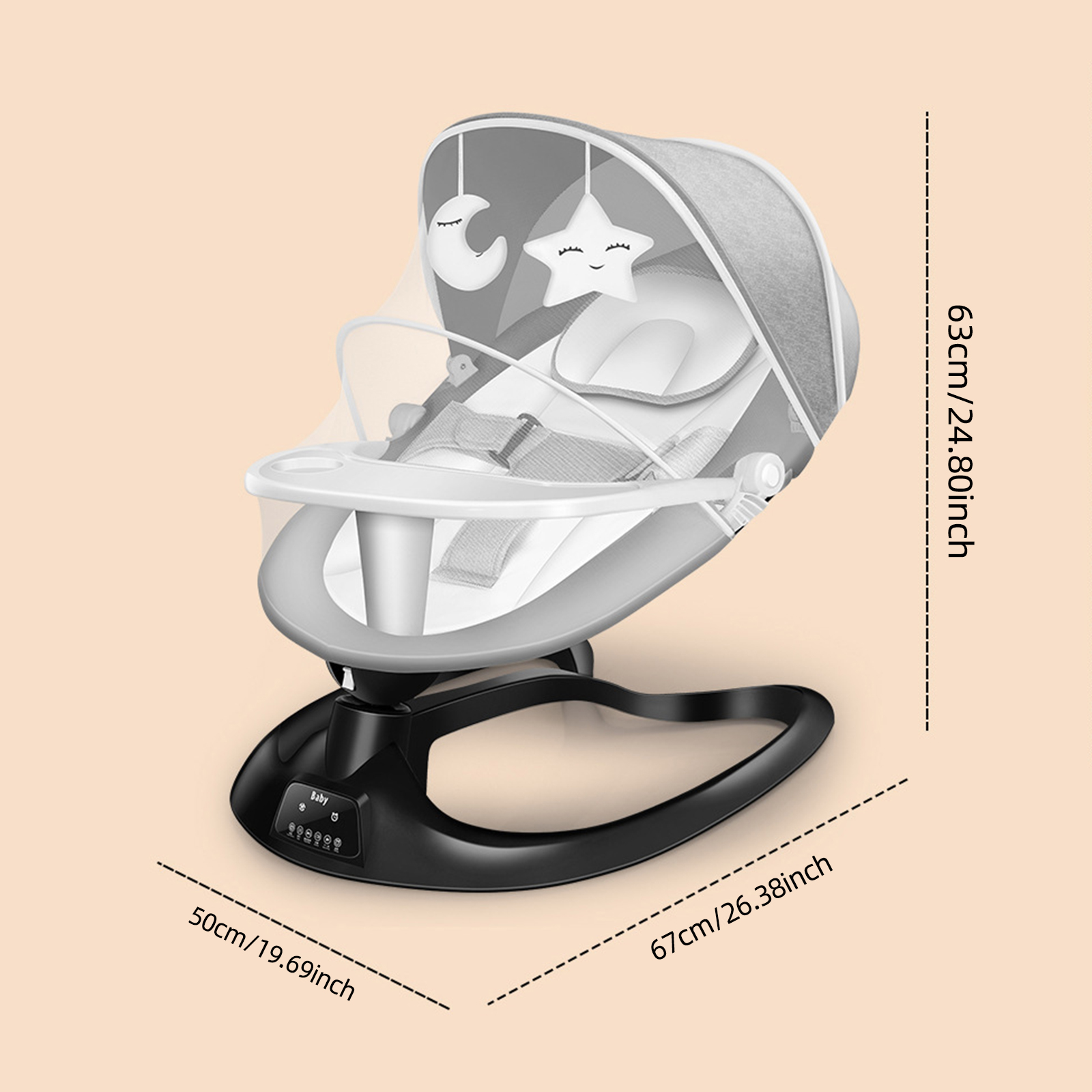 Cadeiras de balanço para bebês, balanço portátil rosa para bebês, meninas, elétrico, bluetooth, controle remoto, segurança, confortável e seguro