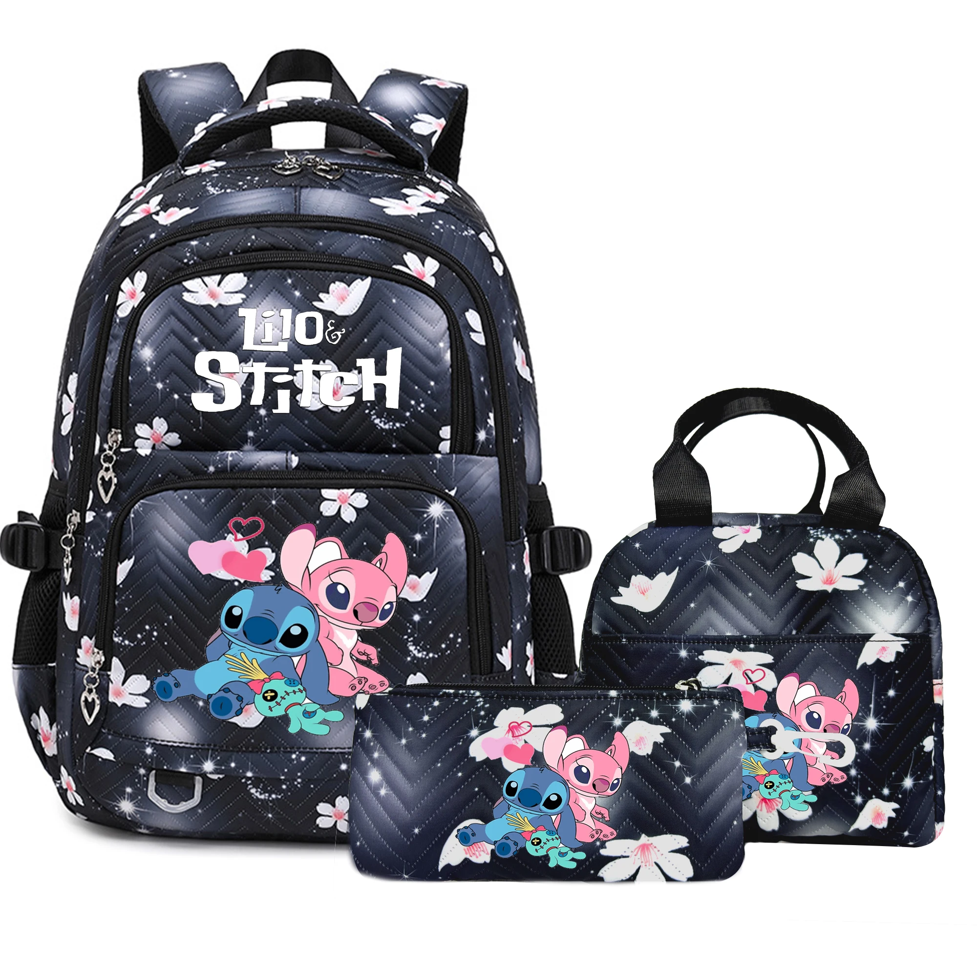 Mochila para estudiantes Lilo Stitch, conjuntos de mochilas escolares para niñas y niños, mochila escolar primaria Kawaii impermeable para niños, mochila de viaje