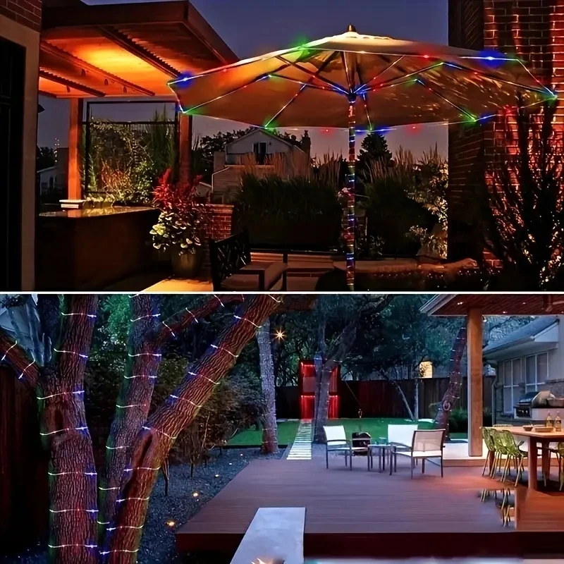 1PC 7M/12M/22M หลอด LED พลังงานแสงอาทิตย์ String Light กันน้ํากลางแจ้ง IP65 สําหรับตกแต่งสวนงานแต่งงาน