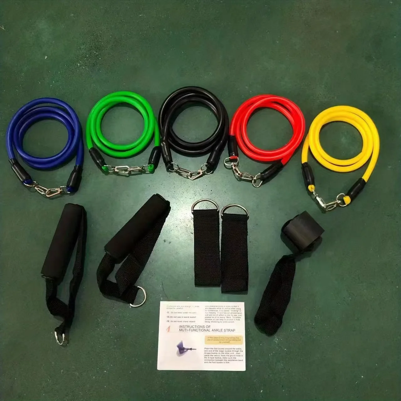 11pcs TPE 저항 밴드 세트, 도어 앵커가 있는 저항 밴드, 핸들, 운반 가방, 다리 발목 스트랩, 운동 밴드, Workou