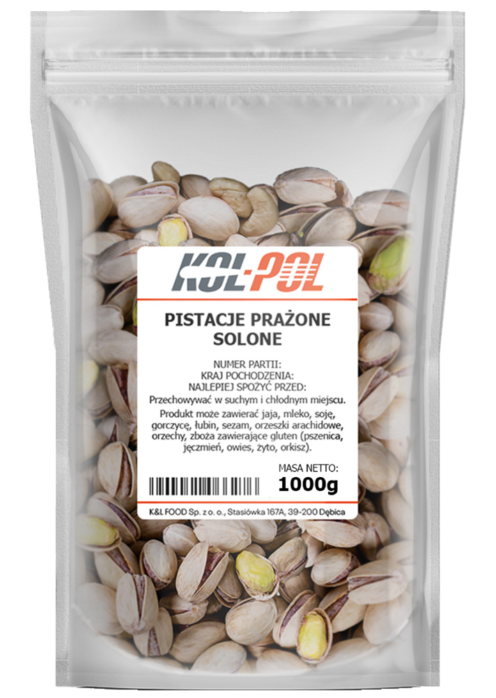 PISTACJE PRAŻONE SOLONE 1kg - Naturalne, duże i świeże | Idealne do przekąsek