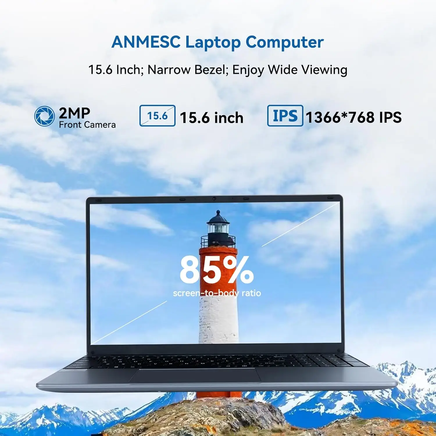 C-S156 15.6"Laptop Computer Windows 11 Quad-Core Celeron N5095 Processors Laptops IPS Display 5000mAh Battery 8GB DDR4 256GB SSD