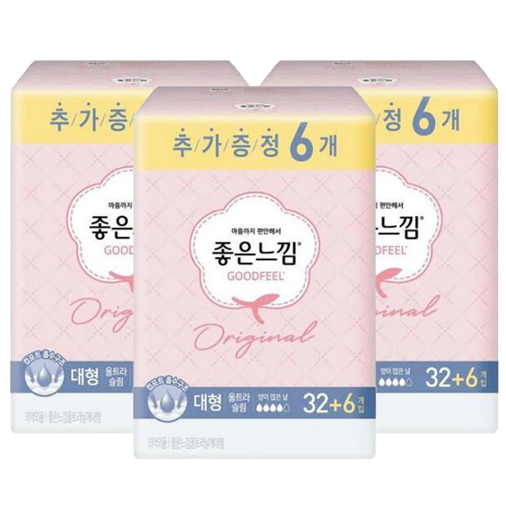 좋은느낌 생리대 오리지널 울트라 대형 32+6P X 3팩