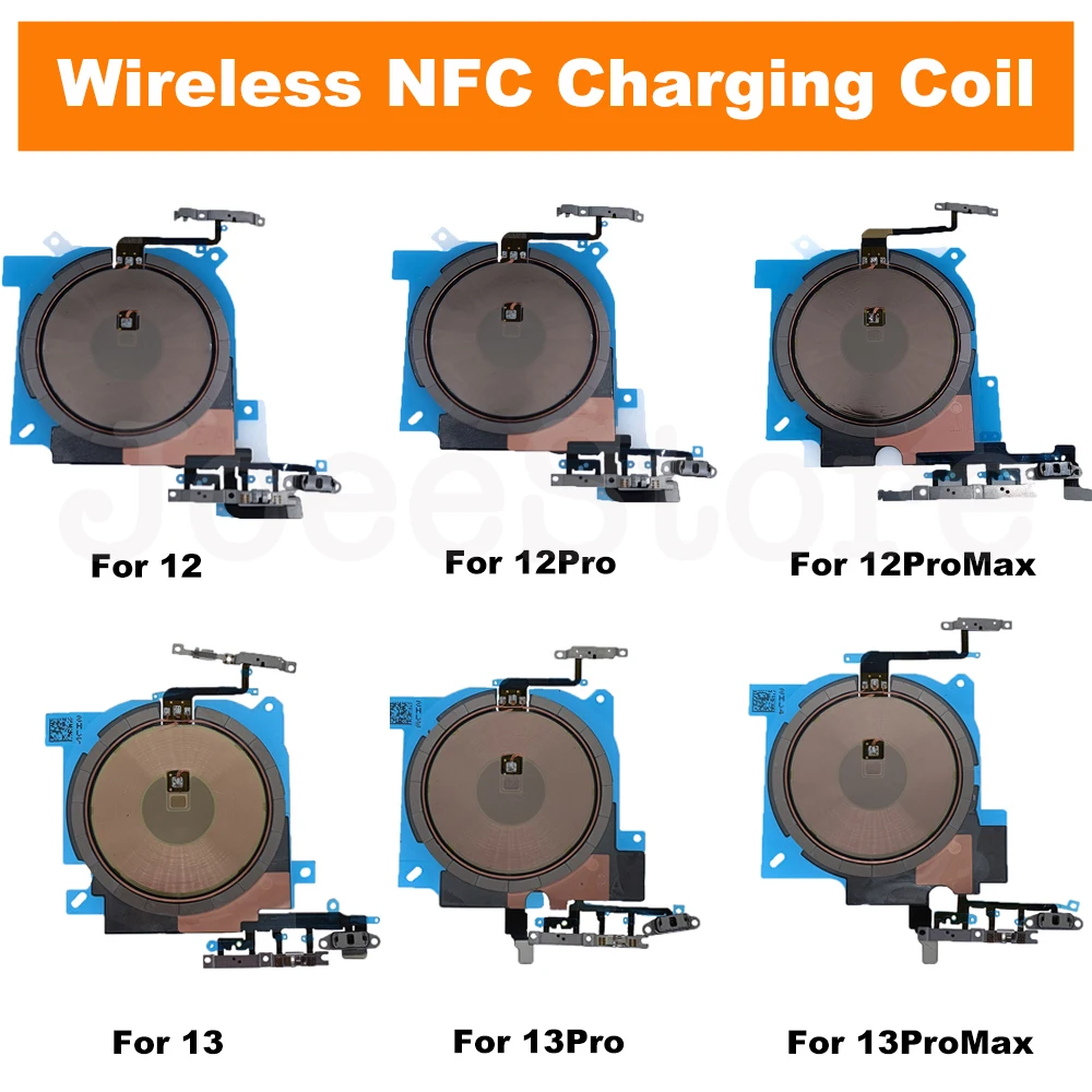Wireless Charging Chip Coil For iPhone 14 13 12 11 Pro Max Mini Wireless With Magnet Power Volume Button Flex Charger Panel Part