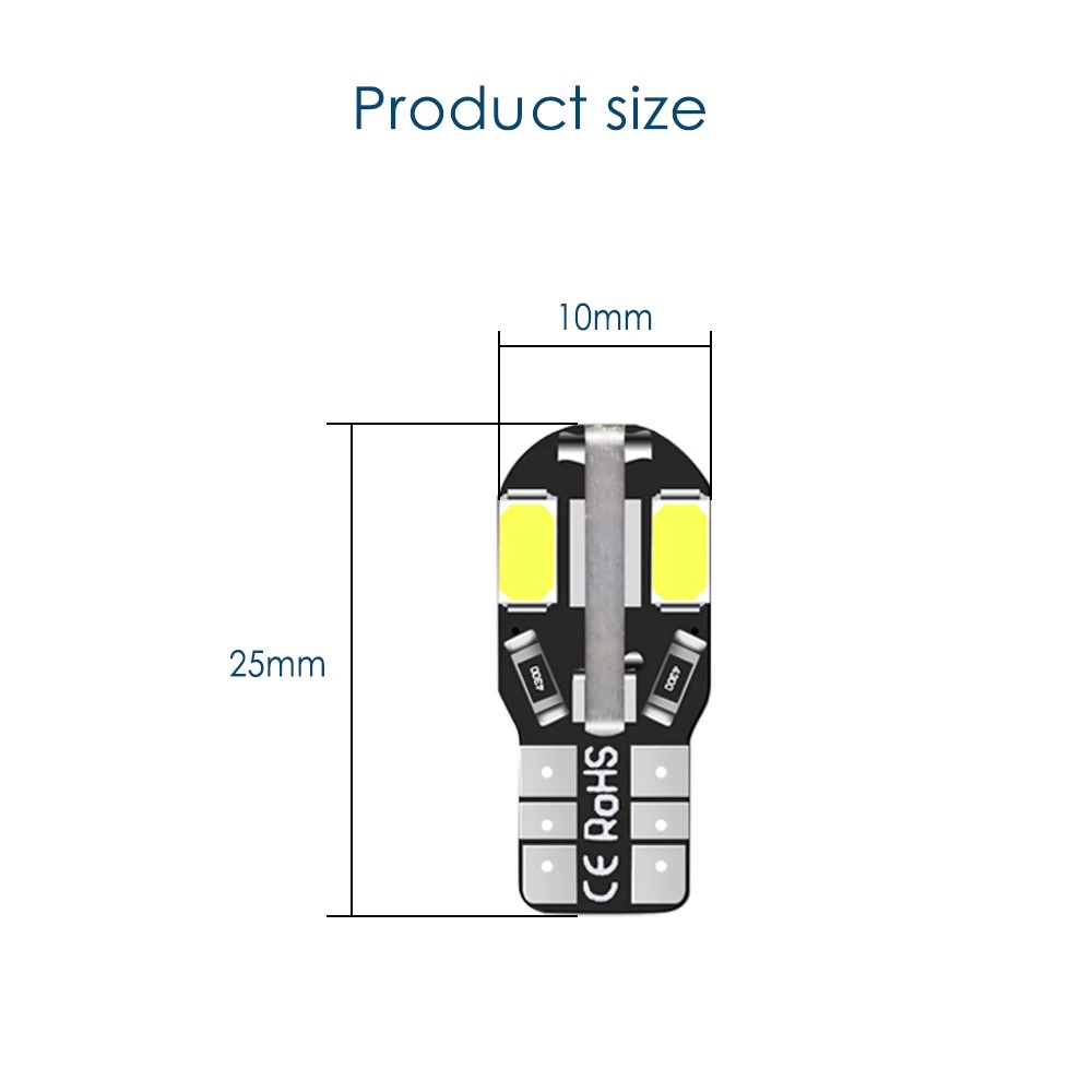 10 STKS T10 w5w Led Canbus Foutloos Auto-interieur Lamp Wit 5730 8 SMD LED 12 V Auto Side Wedge licht Witte Lamp