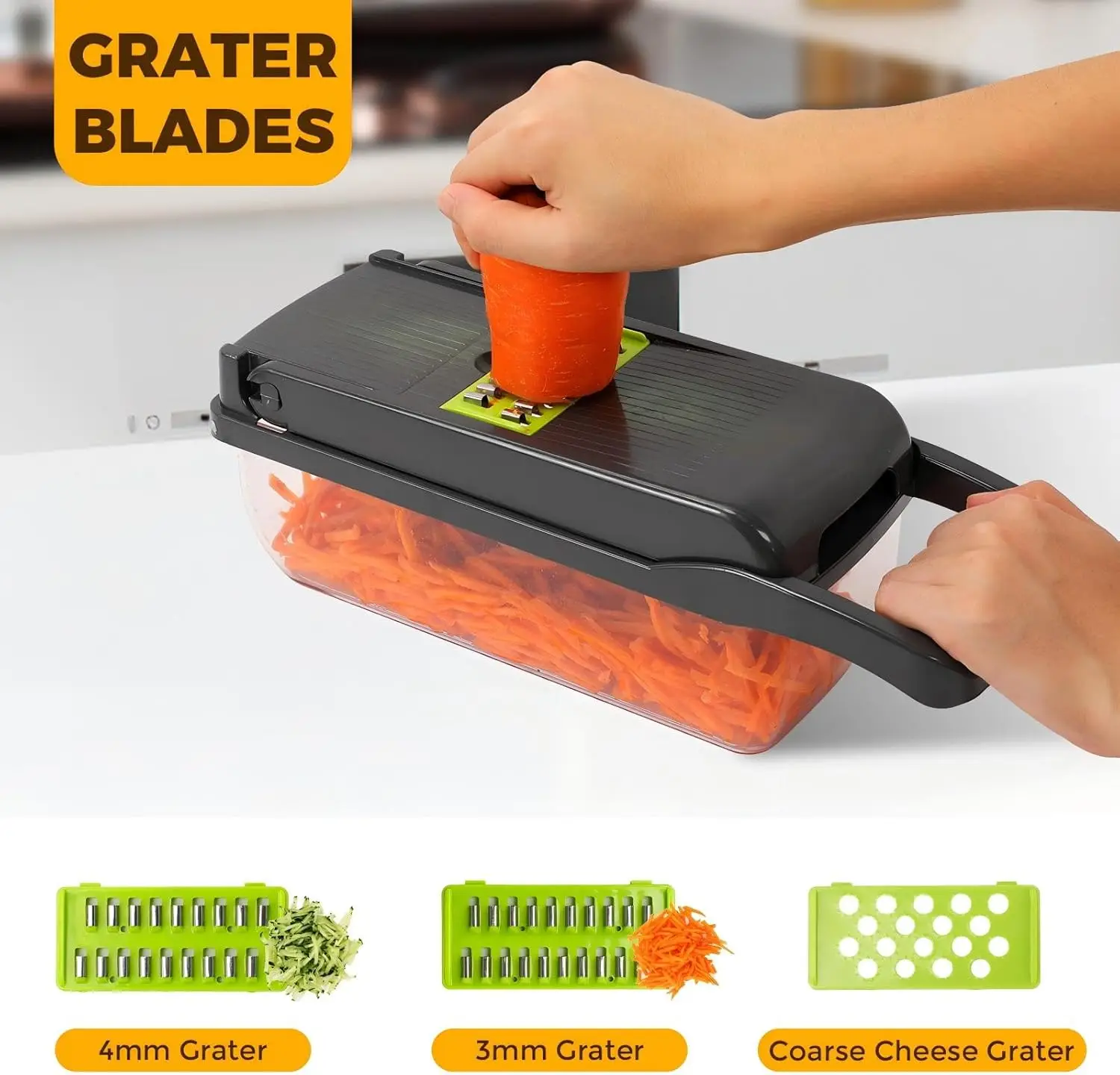 Vegetable Chopper,13 in 1 Multifunctional Food Chopper,Pro Onion Chopper with 7 Blades,Veggie Chopper with Container