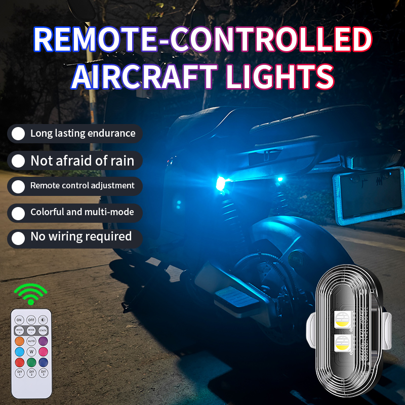 SEAMETAL Draadloos licht Vliegtuigen Vliegtuig Helikopter Waarschuwingslichten RGB Led Vliegtuigen Strobe Lights Auto Motor LED-verlichting