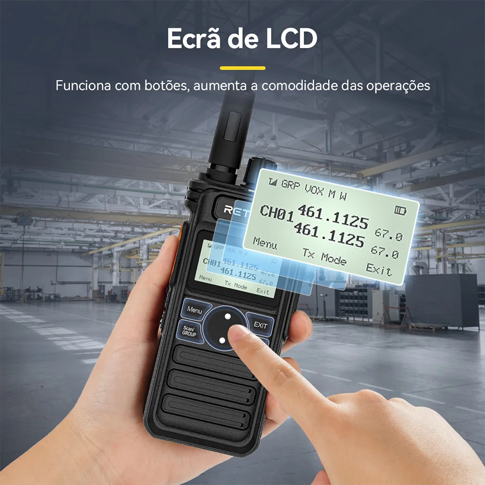 Retevis RT86S Radio de Comunicação Comunicador Walkies Talkies Official-website Walkie Talkie Rádio Comunicador Longo Alcance Longa Distância Portátil Interfone Ptt Walkie-talkie Profissional Rádios Portáteis UHF GMRS