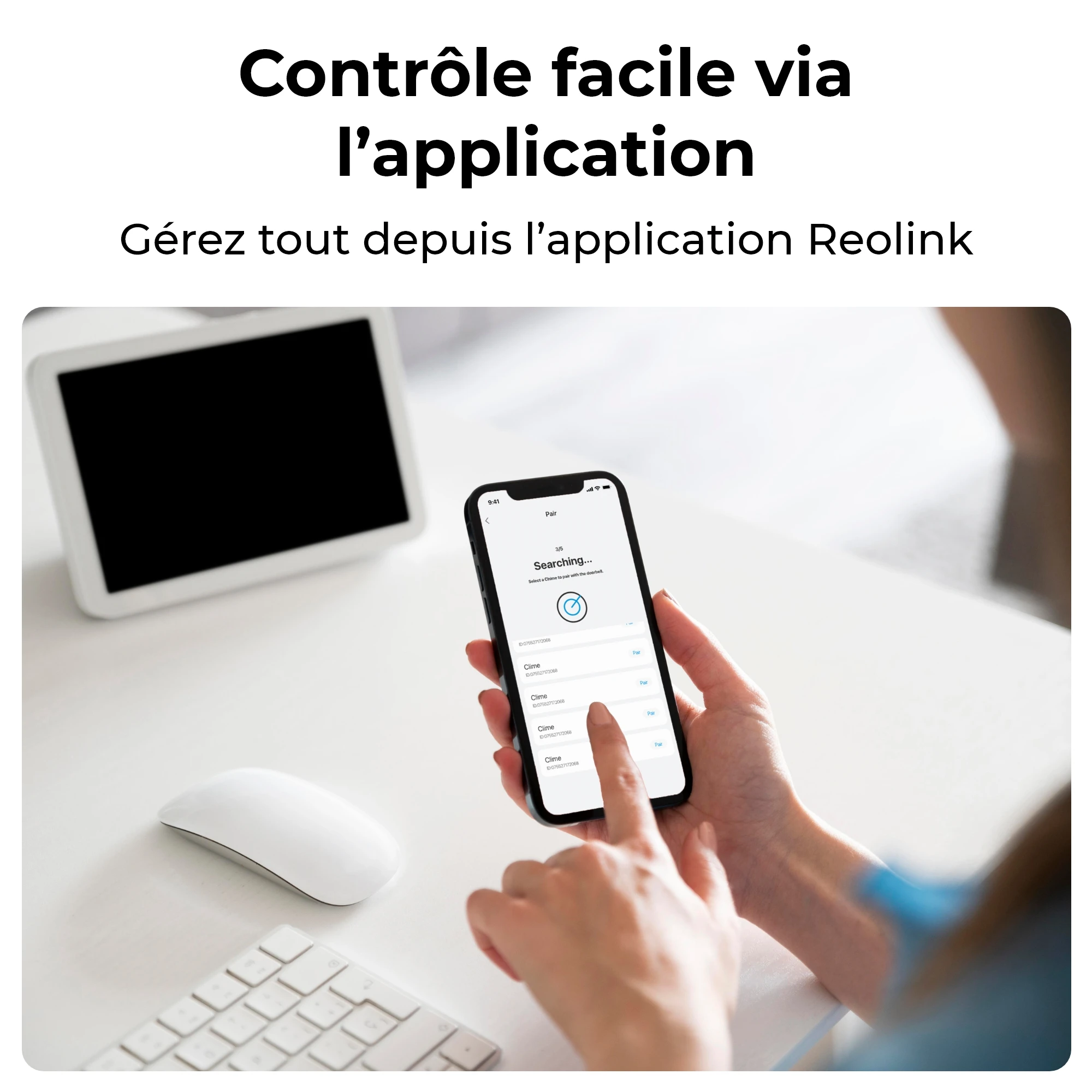 Reolink carillon, compagnon idéal pour la sonnette vidéo de Reolink, solution plug-in, contrôle à distance, sonneries, volumes et éclairages réglables