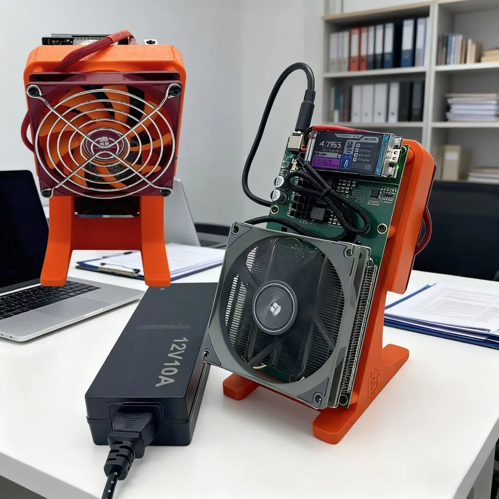 KIC Bitaxe NerdQaxe++ 4.8TH/s 2 Fans With PSU BM1370 Asic Chip 90W Bitcoins Miner 7GG52552
