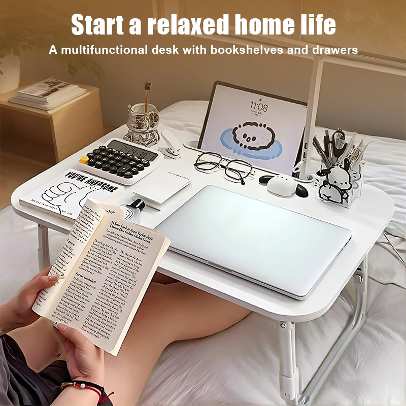 Bedroom desk, laptop desk, lazy person desk, bay window desk, folding table, small table, board-style retractable table
