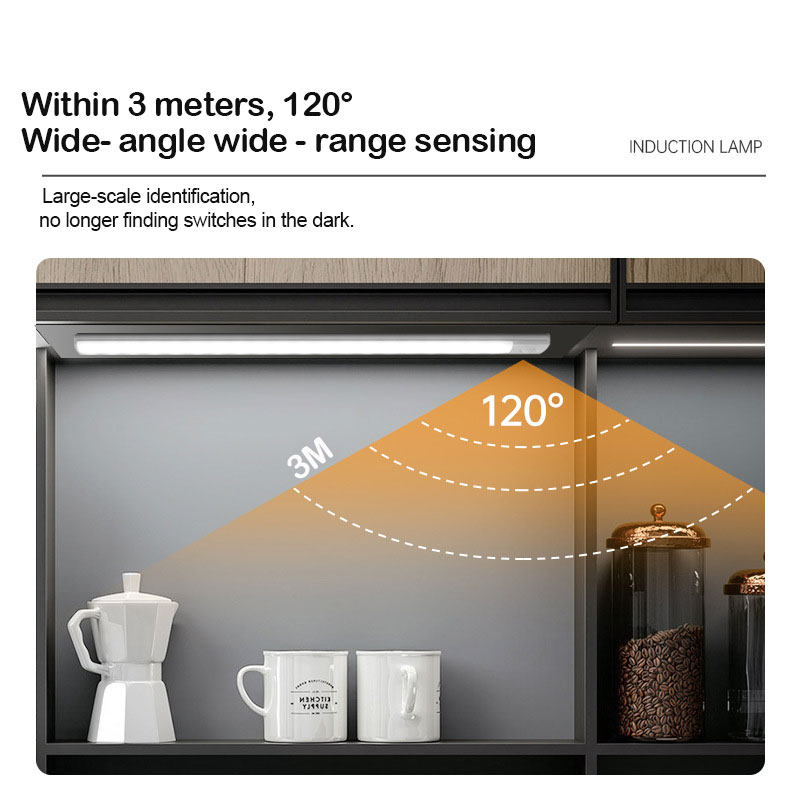 20/30/40CM USB Rechargeable Motion Sensor Light Wireless 3 Colors Dimming LED Closet Night Light Kitchen Cabinet Lamp For Xiaomi
