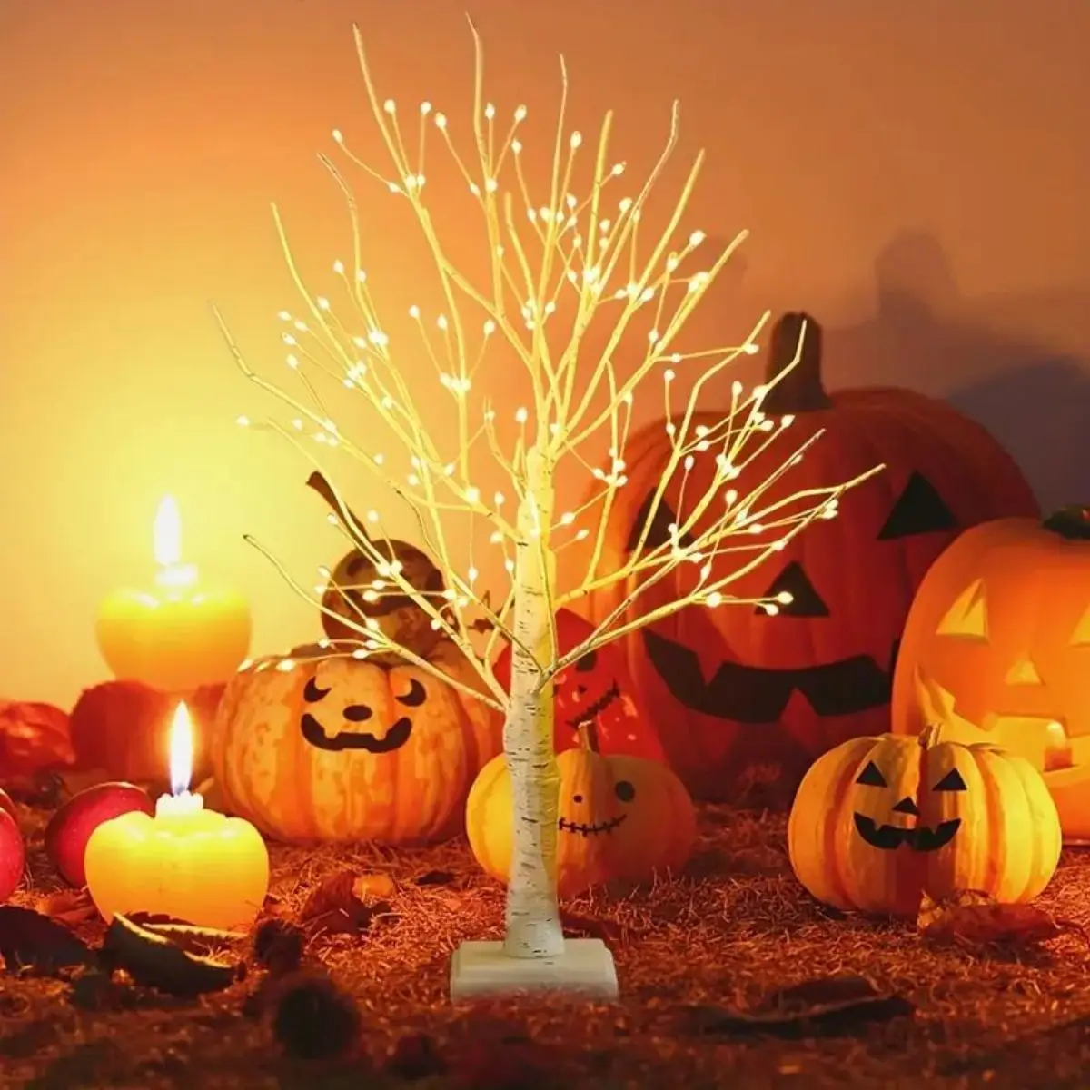 1pc 144 LED Birch Tree Lights, Warm White Light, USB And 3AA Battery Powered (Not Included), Holiday  Decorative Tree