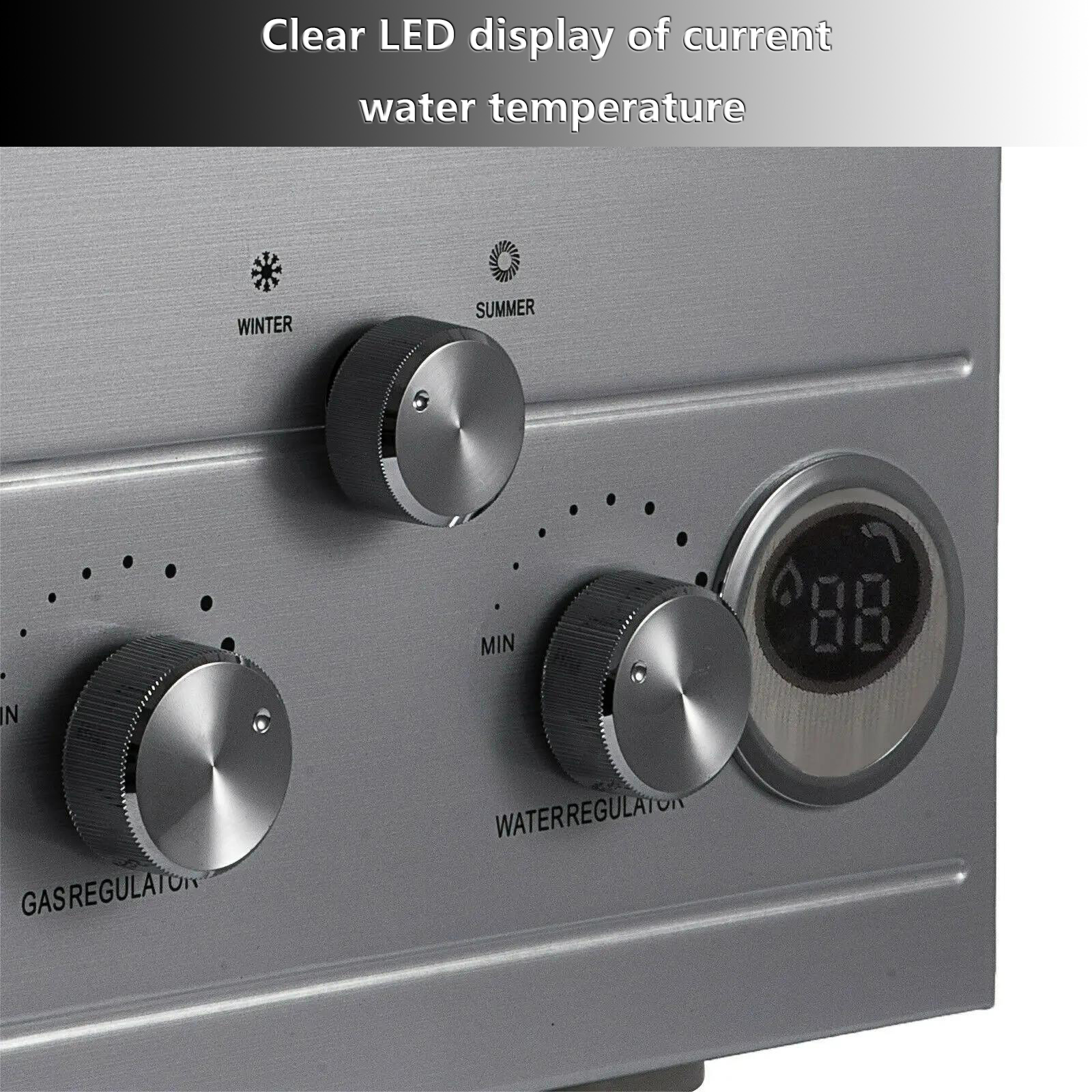 Aquecedor de água portátil sem tanque, 8l/6l lpg, gás propano, montagem na parede, display digital com kit de chuveiro