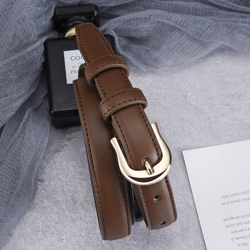 Riem Zomer Bruine Riem met Fijne Bijpassende Westerse Broek Eenvoudige Veelzijdige Riem Nieuwe Mode Decoratie Designer Tailleband Riemen