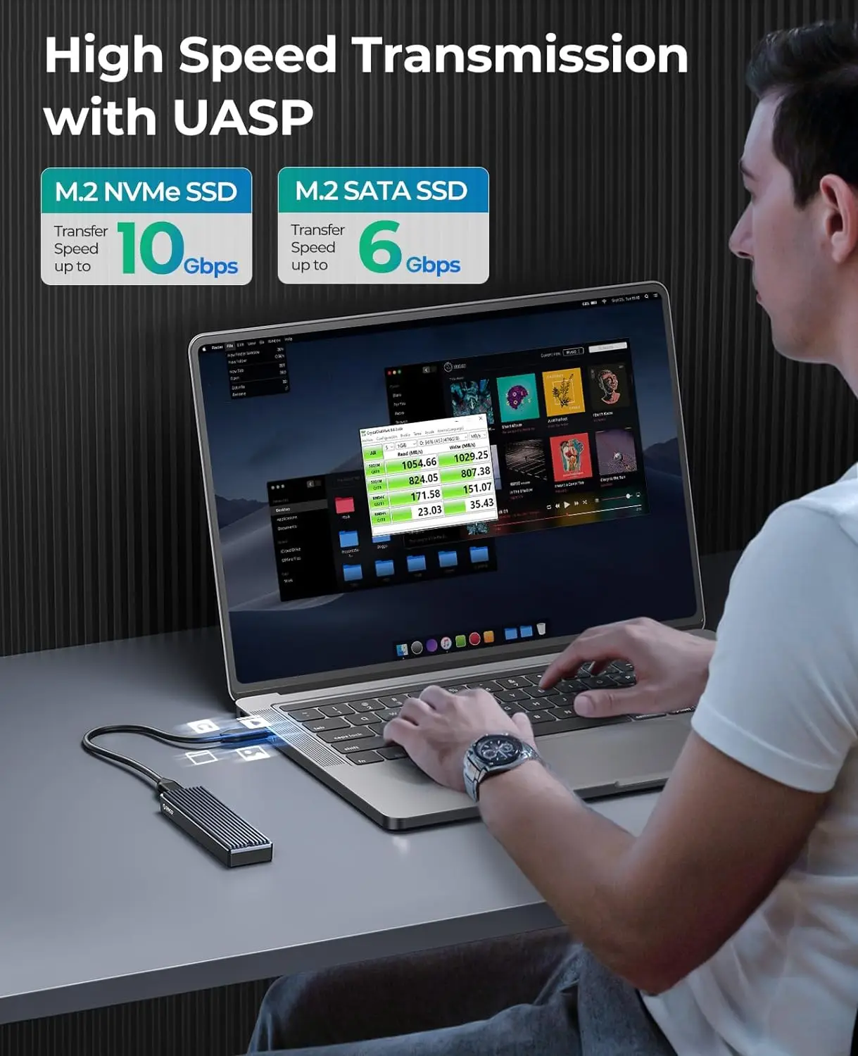 ORICO M2 SSD NVMe USBประเภทC Gen2 10Gbps PCIe SSDกรณีM2 SATA NGFF 5Gbps M.2 NVME Enclosureดิสก์กล่องM.2 SSDกรณี
