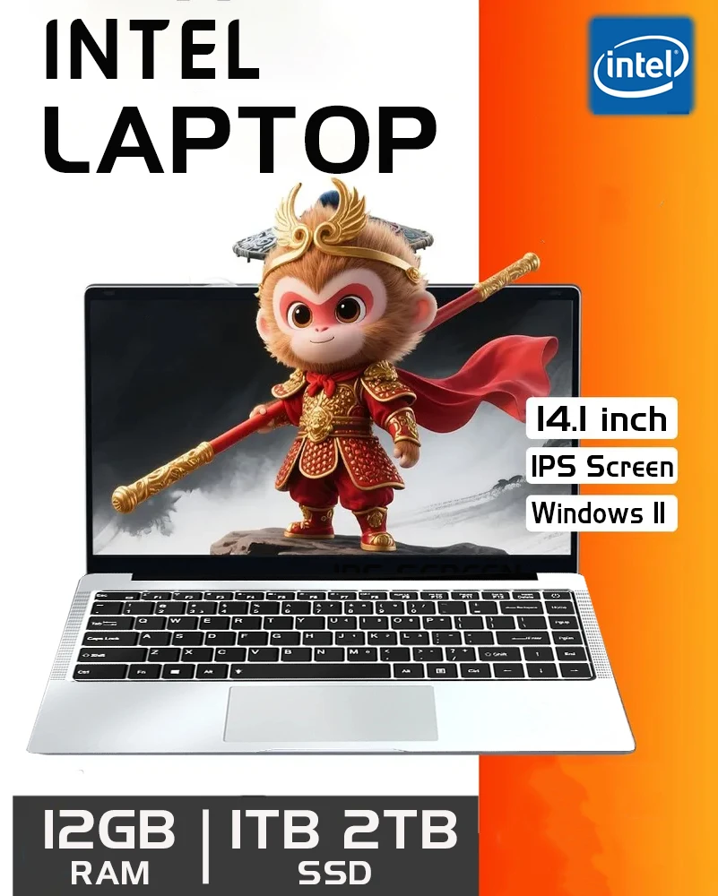 Windows 11 Intel N4000 180 ° Opvouwbare Slanke FUCHU Laptop Gamer 12GB RAM 512GB 1TB SSD 1920*1080 Kantoor Studie Computer PC