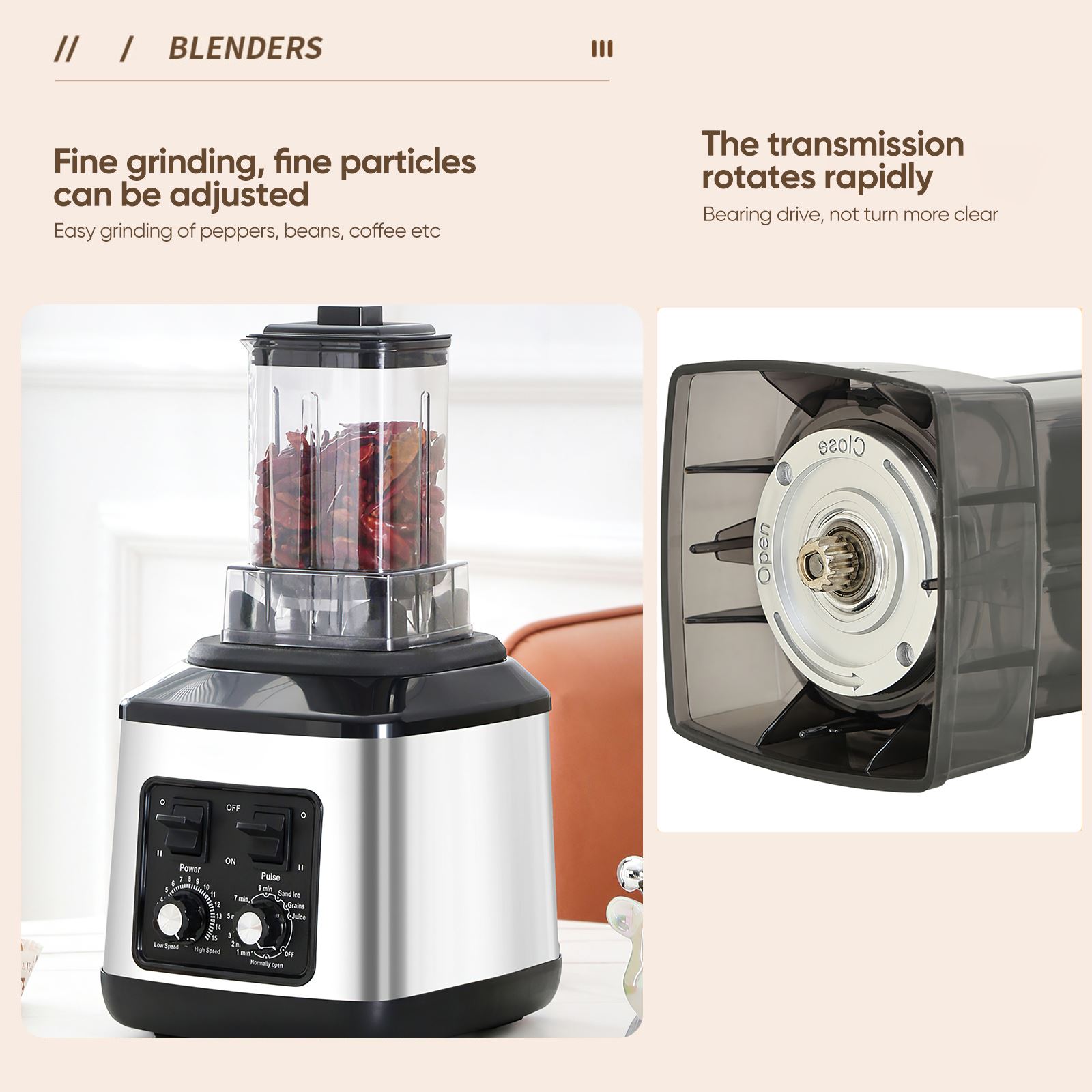 9500W 3 IN 1 power Blender Juicer smothie Maker 3L + 1.5L + 0.5L 3 container Keukenmachine Blender voor Ijs Moer Fruit