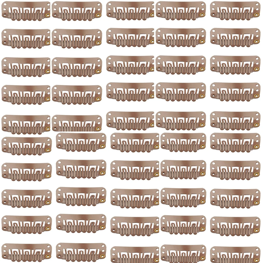 50 คลิปสําหรับคลิปในผมจริง Wefts ต่อผมวิกผมกิ๊บกิ๊บ