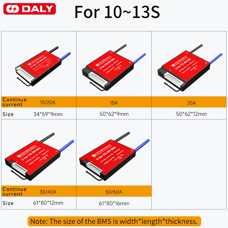 DALYBMS18650 BMS 10S 36V 13S 48V 20A 40A 60A Pin Li-ion Với Cân Bằng Thấp Nhiệt Độ Cao cắt Bảo Vệ Ebike Escooter