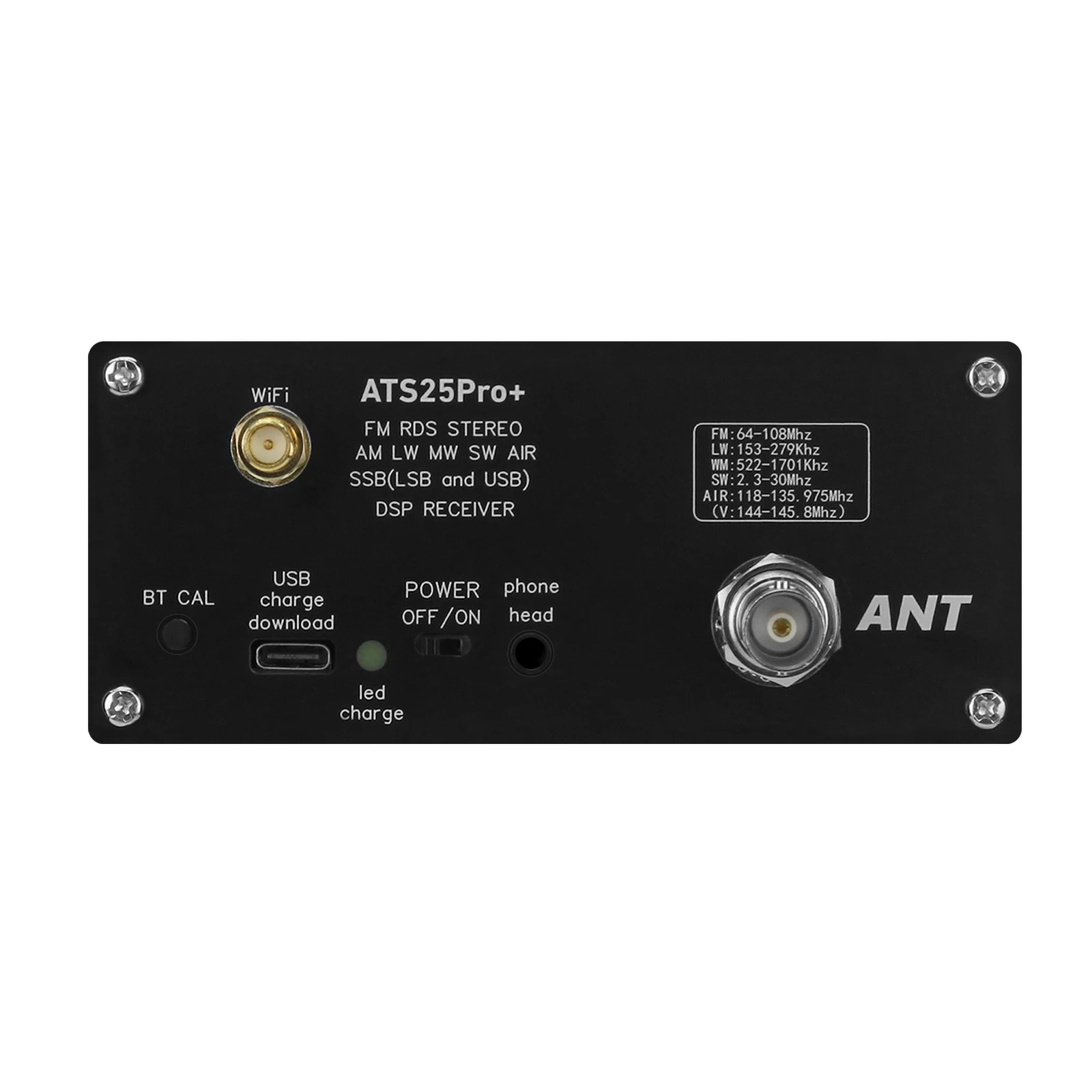 HAMGEEK ATS25 Pro+ FM SW SSB MW LW AIR SDR Receptor Receptor de banda de aviación compatible con Bluetooth Wifi