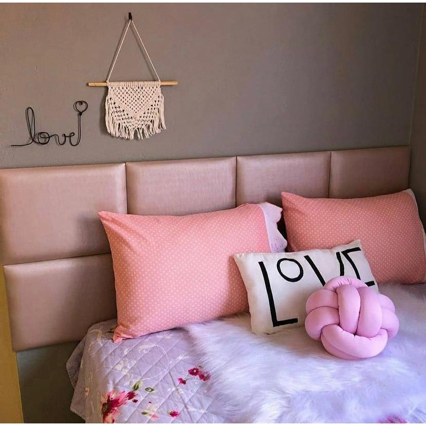 Cabeceira Estofada Decorativa Adesiva Autocolante - 1 PEÇA de 40x30 cm