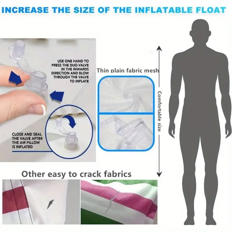 1PC Inflatable Float Hammock Floaties สําหรับผู้ใหญ่ที่สมบูรณ์แบบสําหรับ Pool Lounging ฤดูร้อนน้ําเล่นอุปกรณ์เสริม
