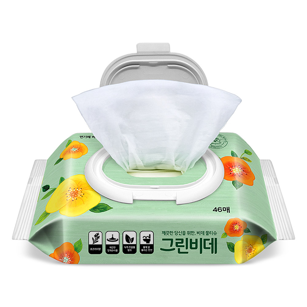 한예지 그린비데 캡형 물티슈 46매 X 10팩