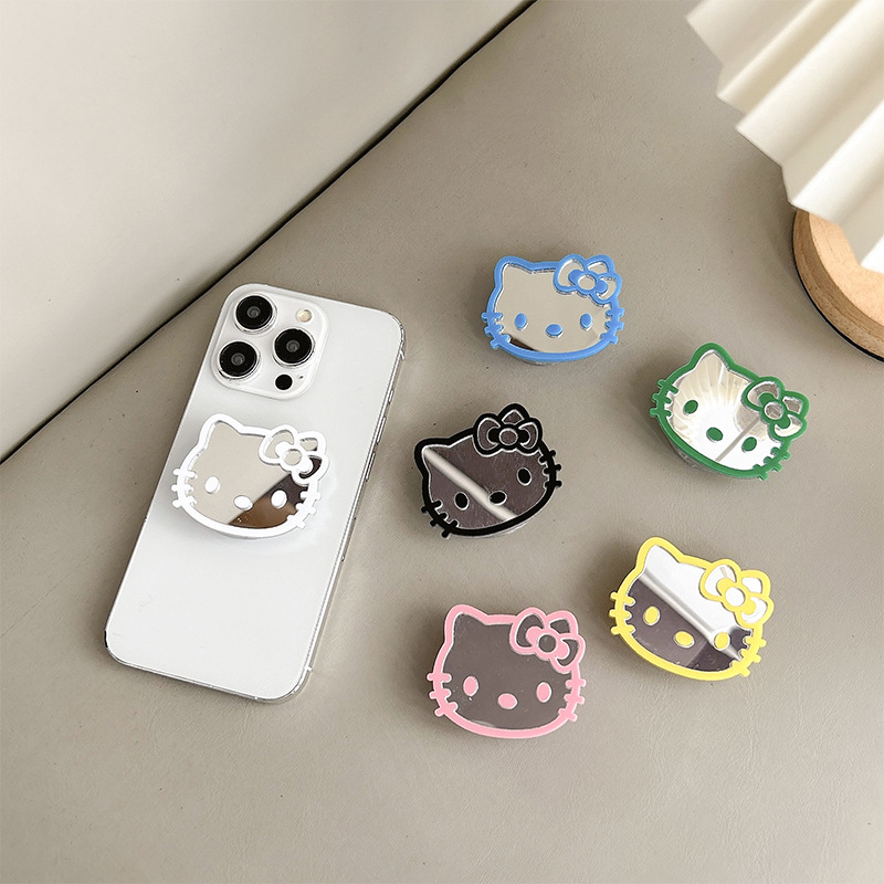 Sanrio Hello Kitty support d'airbag pour téléphone miroir coloré rétractable support de téléphone extensible support de bureau autocollant arrière cadeaux
