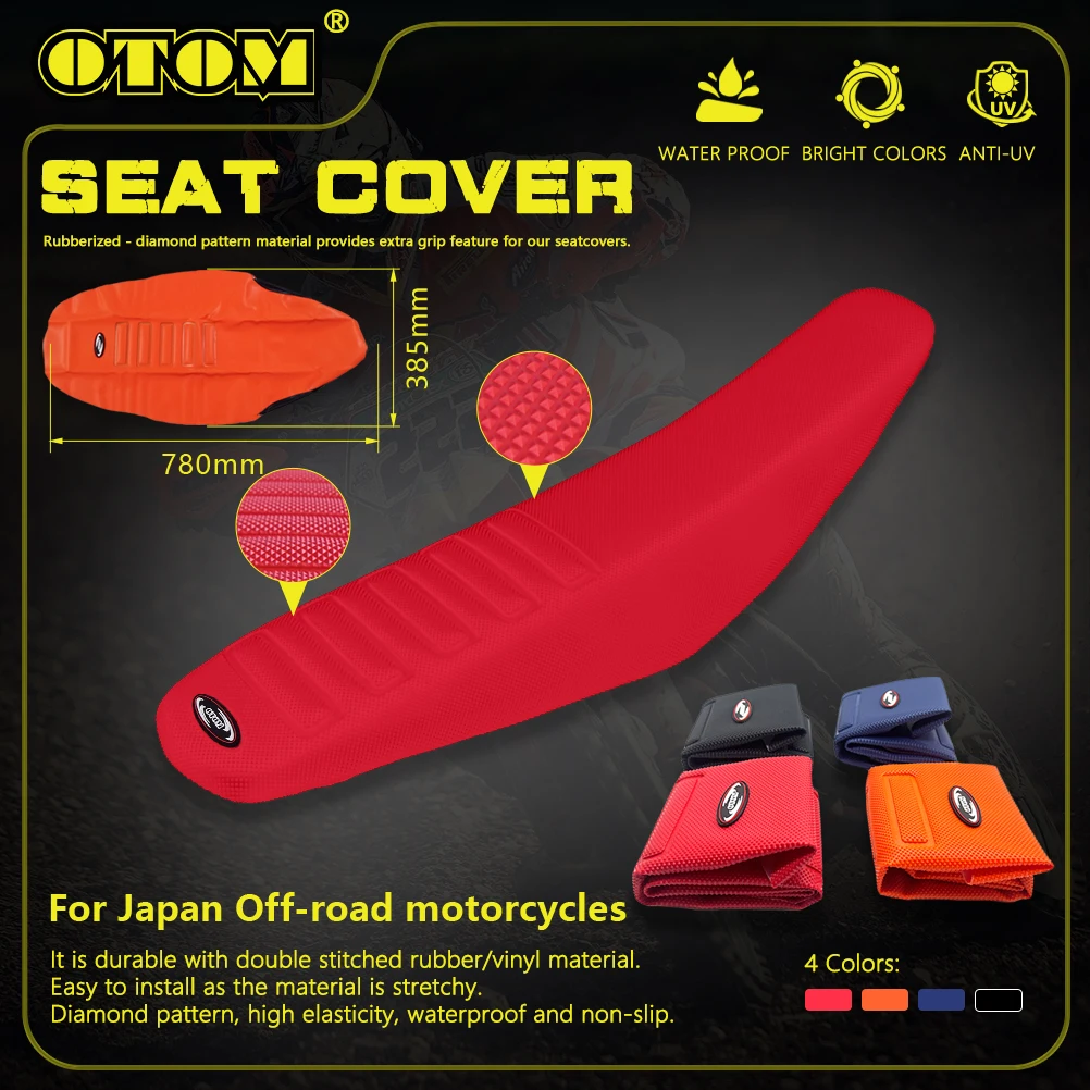 OTOM-fundas para asiento de motocicleta, cojín antideslizante, partículas gruesas, impermeable, alta elasticidad, para bicicletas HONDA, YAMAHA, KAWASAKI, SUZUKI
