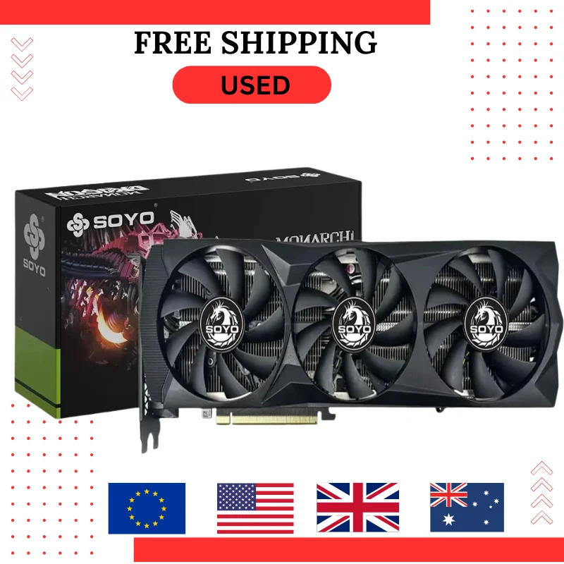 USED SOYO NVIDIA GeForce RTX2060 SUPER 8G Graphics Cards GDDR6 Video Memory HDMI DP PCIE3.0x16 Gaming Video Card for Desktop PC
