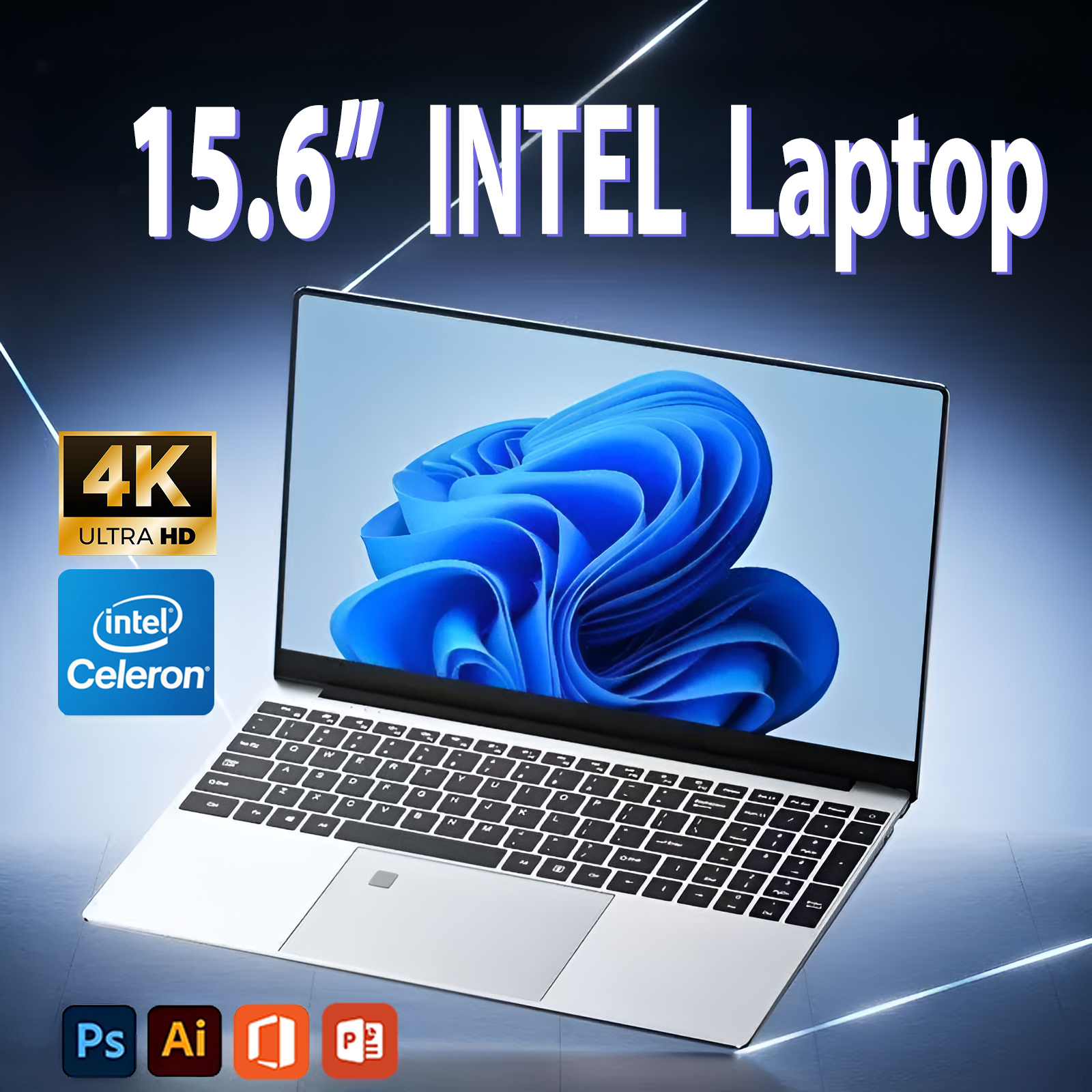 Laptop FUCHU Office 15,6 cala Windows 11 Pro Intel Celeron N4000 16 GB RAM 1 TB SSD Komputer PC